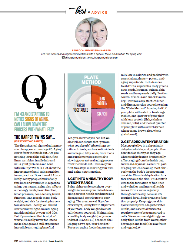 BEST HEALTH Magazine Column by Harper Nutrition